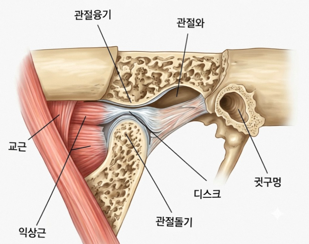 턱관절 구조 및 진단 이미지